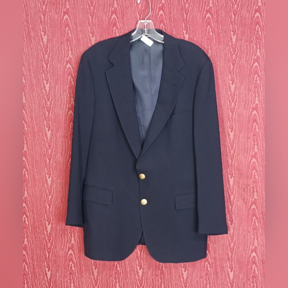 RALPH LAUREN POLO UNIVERSITY CLUB Blue 2 Button Long Sleeve Blazer Men's Sz 38